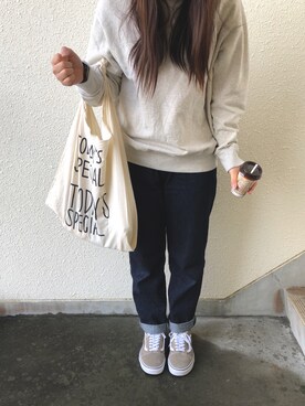「TODAY'S SPECIAL（トゥデイズスペシャル）のMARCHE BAG/マルシェバッグ（エコバッグ/サブバッグ）」を使った、ちょこさん（レディース・167cm）の秋コーディネート