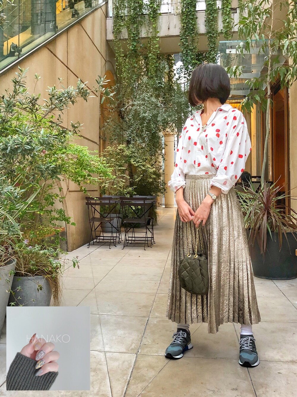 レイヤードコーデに【Dries Van Noten】プリント ミディスカート Dries Van Noten】ミディスカート プリント ピンク レイヤード