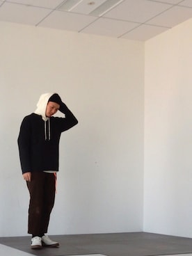 「SEVENDAYS=SUNDAY（セブンデイズサンデイ）のアイテム（帽子）」を使った、zakikameさん（メンズ・170cm）の冬コーディネート