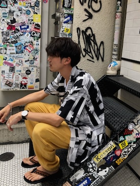 「HAVERSACK（ハバーザック）のアイテム（パンツ）」を使った、zakikameさん（メンズ・170cm）の秋コーディネート
