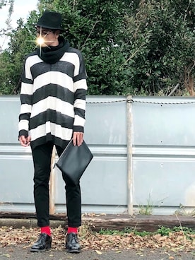 「URBAN RESEARCH（アーバンリサーチ）のアイテム（クラッチバッグ）」を使った、しゅう。さん（メンズ・177cm）の秋コーディネート