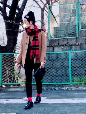 「URBAN RESEARCH（アーバンリサーチ）のアイテム（クラッチバッグ）」を使った、しゅう。さん（メンズ・177cm）の冬コーディネート