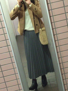 「アイテム（ピーコート）」を使った、°*Saaa*°さん（レディース・171cm・20代）の冬コーディネート