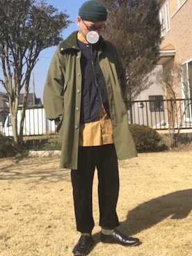 「レイヤードstyle」｜「アイテム（ステンカラーコート）」を使った、Code-nightさん（メンズ・170cm）の冬コーディネート