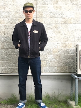 COOTIE PRODUCTIONSのライダースジャケットを使った人気ファッション