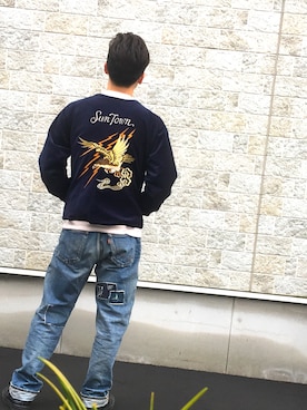 「RADIALL（ラディアル）のアイテム（ジャケット/アウター）」を使った、RUDOBOYさん（メンズ・180cm）の秋コーディネート