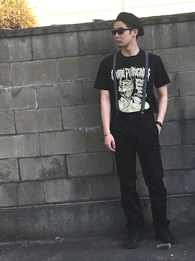 「CALEE（キャリー）のアイテム（チノパンツ）」を使った、RUDOBOYさん（メンズ・180cm）の春コーディネート