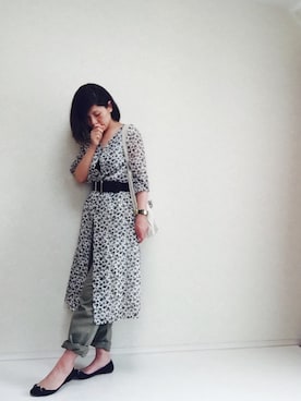 「Jeffrey Campbell（ジェフリーキャンベル）のアイテム（バレエシューズ）」を使った、kanae¨̮⑅さん（レディース・166cm）の春コーディネート
