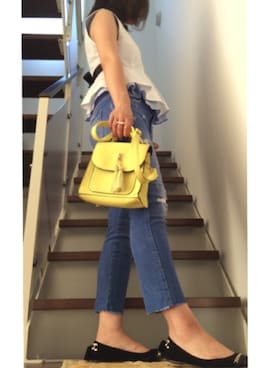 「Jeffrey Campbell（ジェフリーキャンベル）のアイテム（バレエシューズ）」を使った、kanae¨̮⑅さん（レディース・166cm）の夏コーディネート