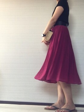 「アイテム（ビーチサンダル）」を使った、kanae¨̮⑅さん（レディース・166cm・30代）の夏コーディネート
