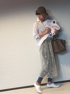 「アイテム（ピアス（両耳用））」を使った、kanae¨̮⑅さん（レディース・166cm・30代）の秋コーディネート