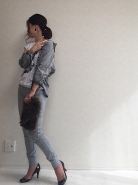 「アイテム（ピアス（両耳用））」を使った、kanae¨̮⑅さん（レディース・166cm・30代）の秋コーディネート