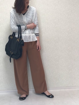 「Jeffrey Campbell（ジェフリーキャンベル）のアイテム（バレエシューズ）」を使った、kanae¨̮⑅さん（レディース・166cm）の春コーディネート