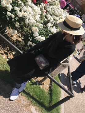 「アイテム（音楽/本・雑誌、パープル系）」を使った、kanae¨̮⑅さん（レディース・166cm）の春コーディネート