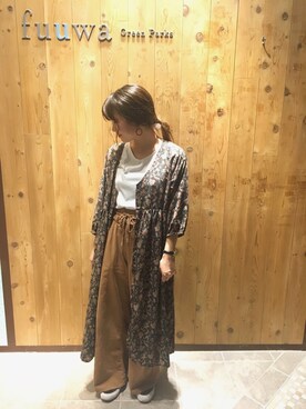 「シャツディガン」｜ちあきさん（レディース・156cm）の夏コーディネート