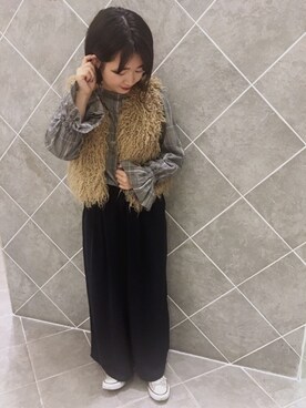 「OLIVE des OLIVE（オリーブデオリーブ）のアイテム（その他アウター）」を使った、ちあきさん（レディース・156cm）の秋コーディネート