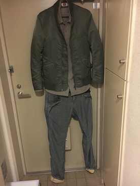 「The DUFFER of ST.GEORGE（ザダファーオブセントジョージ）のアイテム（MA-1）」を使った、aruma さん（メンズ・166cm）の春コーディネート