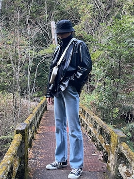 「H&M（エイチ・アンド・エム）のアイテム（ハット）」を使った、taichiさん（メンズ・183cm）の冬コーディネート
