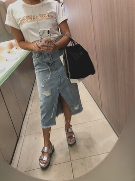 「Marc by Marc Jacobs（マークバイマークジェイコブス）のアイテム（トップス）」を使った、zo☻さん（レディース・154cm）の夏コーディネート