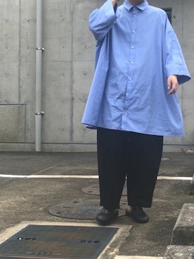 「my beautiful landlet（マイビューティフルランドレット）のアイテム（シューズ）」を使った、リックさん（メンズ・172cm）の秋コーディネート