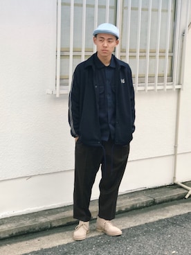 「アイテム（スラックス）」を使った、ryohei kajimotoさん（メンズ・172cm・20代）の秋コーディネート