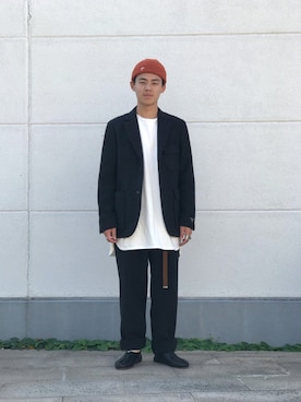 「アイテム（スラックス）」を使った、ryohei kajimotoさん（メンズ・172cm・20代）の秋コーディネート