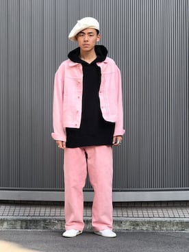 「アイテム（デニムジャケット）」を使った、ryohei kajimotoさん（メンズ・172cm・20代）の春コーディネート
