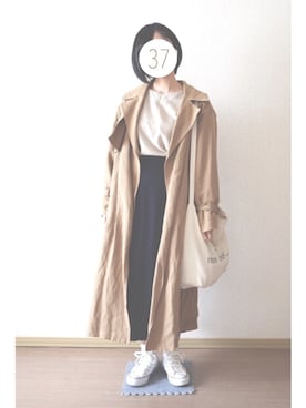 「LEPSIM（レプシィム）のアイテム（トレンチコート）」を使った、37さん（レディース・157cm）の春コーディネート