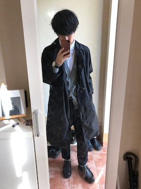「MASTER&Co（マスターアンドコー）のアイテム（カーディガン/ボレロ）」を使った、yasuさん（メンズ・172cm）の冬コーディネート
