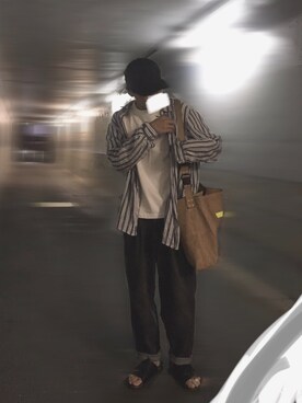 「アイテム（リング、ベージュ系）」を使った、ビチョビチョてぃらみすさん（メンズ・173cm）の夏コーディネート