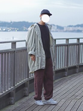 「ストリート服が好き」｜「アイテム（トレンチコート）」を使った、ビチョビチョてぃらみすさん（メンズ・173cm）の秋コーディネート