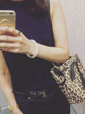 「アイテム（タンクトップ、ブルー系）」を使った、HARI☺︎さん（レディース・162cm）の夏コーディネート