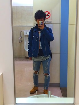 「Genuine（ジェニュイン）のアイテム」を使った、Naoya Hosodaさん（メンズ・163cm）の春コーディネート