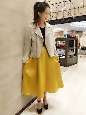 「アイテム（ノーカラージャケット、グレー系）」を使った、❤❤RIE❤❤さん（レディース・155cm）の秋コーディネート