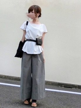 「ウェッジソール」｜「アイテム（その他）」を使った、みみみさん（レディース・162cm）の夏コーディネート