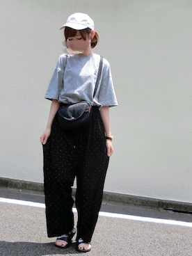 「merry jenny（メリージェニー）のアイテム（キャップ）」を使った、みみみさん（レディース・162cm）の夏コーディネート