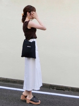 「ウェッジソール」｜「アイテム（その他）」を使った、みみみさん（レディース・162cm）の夏コーディネート