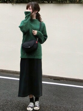 「Willful by lipstar（ウィルフル バイ リップスター）の【Willful by lipstar】3G アゼMIXハイネックニット（ニット/セーター）」を使った、みみみさん（レディース・162cm）の秋コーディネート