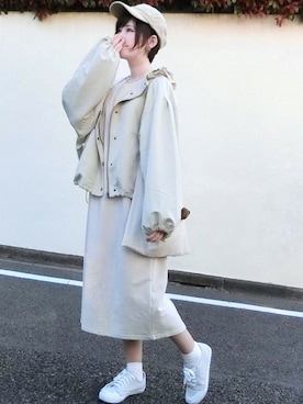 「消えそうな色コーデ」｜「アイテム（マウンテンパーカー）」を使った、みみみさん（レディース・162cm）の春コーディネート