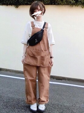 「ダニエルウェリントン」｜「アイテム（オールインワン・サロペット）」を使った、みみみさん（レディース・162cm）の春コーディネート