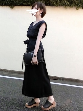 「ウェッジソール」｜「アイテム（その他）」を使った、みみみさん（レディース・162cm）の春コーディネート