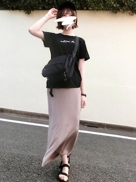 「unrelaxing（アンリラクシング）のアイテム（帽子）」を使った、みみみさん（レディース・162cm）の夏コーディネート