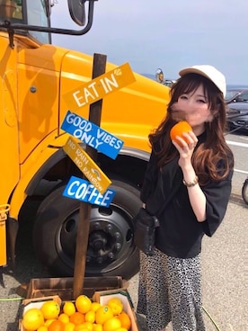 「merry jenny（メリージェニー）のアイテム（キャップ）」を使った、みみみさん（レディース・162cm）の夏コーディネート