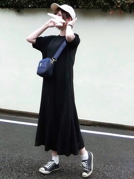 「merry jenny（メリージェニー）のアイテム（キャップ）」を使った、みみみさん（レディース・163cm）の夏コーディネート