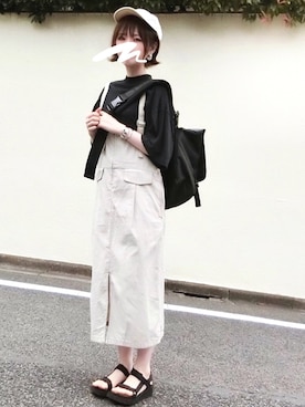 「merry jenny（メリージェニー）のアイテム（キャップ）」を使った、みみみさん（レディース・163cm）の夏コーディネート