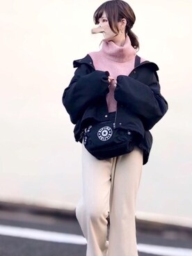 「SonnyLabel」｜「アイテム（ブルゾン）」を使った、みみみさん（レディース・163cm）の冬コーディネート
