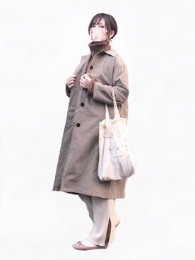 「Samansa Mos2 blue（サマンサモスモスブルー）のアイテム（その他アウター）」を使った、みみみさん（レディース・163cm）の冬コーディネート