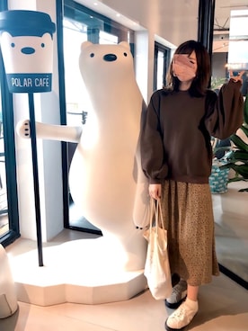 「スエット」｜「アイテム（ワンピース/ドレス）」を使った、みみみさん（レディース・163cm）の春コーディネート