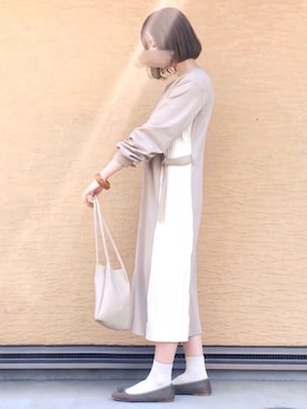 「リップスター」｜「アイテム（アクセサリー）」を使った、みみみさん（レディース・163cm）の春コーディネート