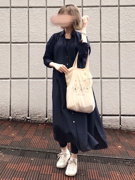 「hummel（ヒュンメル）のアイテム（スニーカー）」を使った、みみみさん（レディース・163cm）の春コーディネート